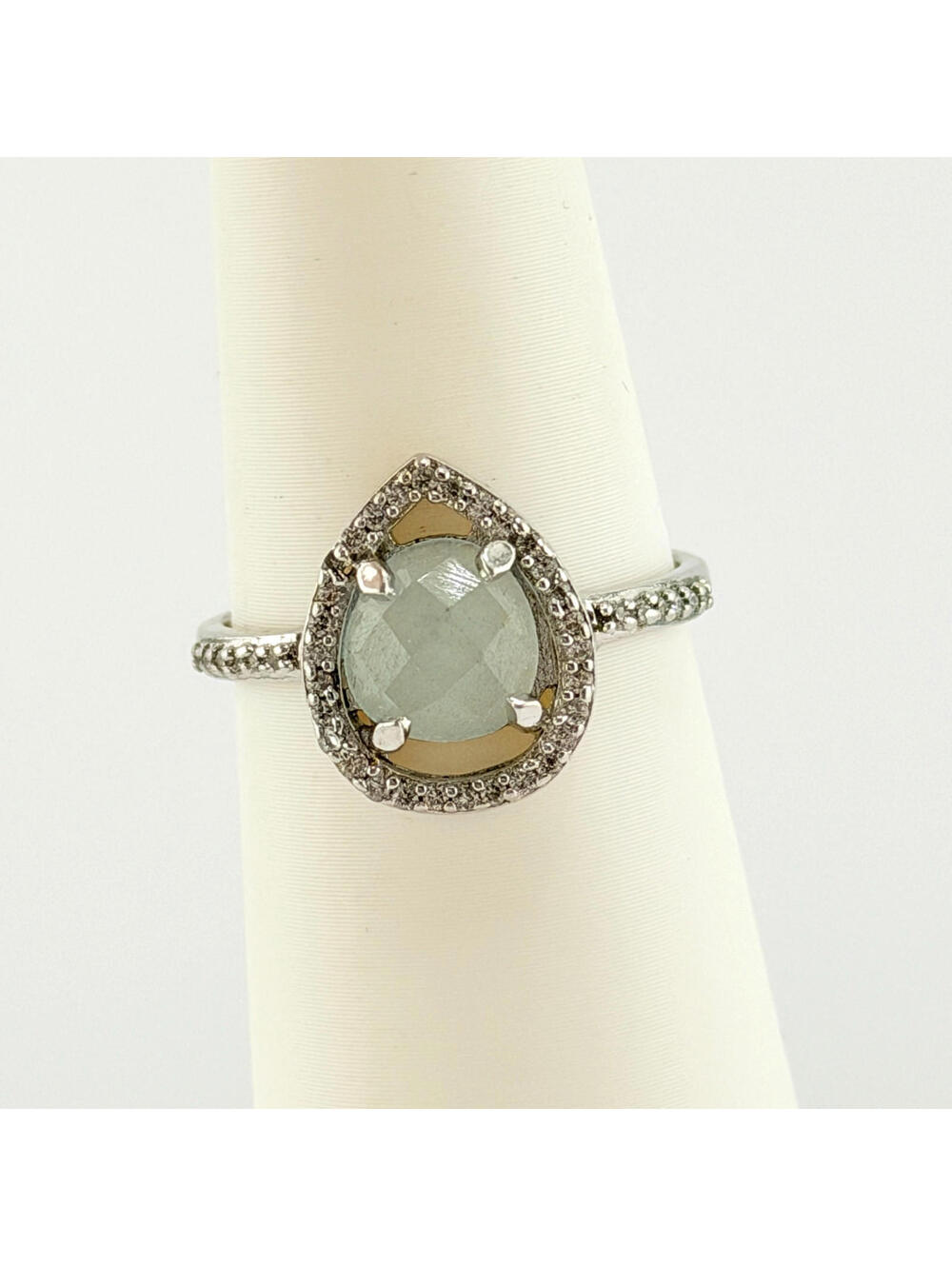Bomb Party Ring Sz 9 "She’s the One" RBP3111 Genuine Stone on Rhodium RETRO